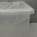 IRIS USA 144 Qt Stackable Plastic Storage Bins with Lids, 3 Pack - BPA-Free, See-Through Organizing Solution, Latches, Durable Nestable Containers, Secure Pull Handle, Made in USA - Clear