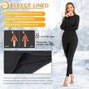 SIMIYA 2 Pack Thermal Underwear for Women Long Johns Winter Warm Fleece Lined Base Layer Set Cold Weather Top and Bottom (Black, L)