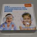 Orzbow 2-in-1 Baby Ear Muffs Noise Protection, Noise Cancelling Headphones for Babies up to 48 Months, Adjustable Infant Ear Protection with Non-Slip Band for Airplane Travel Sleep, White