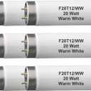 (6Pack) F20T12/WW T12 20W 2ft Fluorescent Tube Light Bulb,F20T12/DSW/RP Soft Warm White,24 inch, Premium Kitchen and Bath,1150 Lumen, 20 watt,3000K