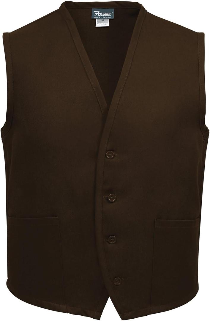FAME Adult's 2 Pocket Vest (XX-Large, Brown)