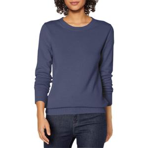 Amazon Essentials Women's Crewneck Sweater, 100% Cotton, (Navy) S