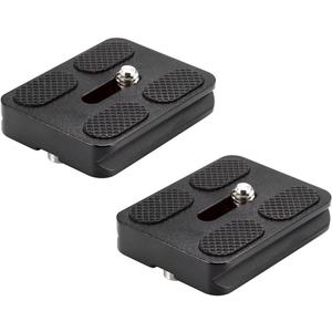 Neewer Pack of 2 PU-50 50 mm Universal Metal Quick Release Plate with 1/4 Inch Screw, Compliant with Standard for Camera Tripod Ball Joint (Black)