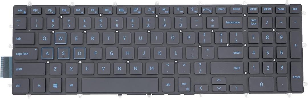 Replacement Keyboard for Dell G5 5500 5587 5590, G5 SE 5505, G7 7588 7590 7790, G3 3579 3779 3590 Series Game Laptop, Dell G5 5587 Replacement Keyboard with Blue Frame with Backlit US Layout