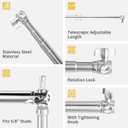 Pro Stainless Steel Telescopic Backdrop Crossbar Max Length 10 ft/3m Adjustable Background Support Cross Arm, Backdrop Pole for C Stand