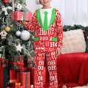 BesserBay Boys Christmas Ugly Outfit Ho Ho Ho Tie Red Crew Neck Sweatshirt Set with Pant Pocket 12 Years