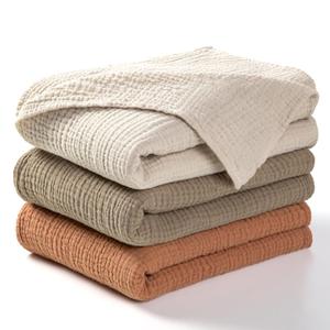 lulumoon Muslin Swaddle Blanket Baby - Cotton Swaddling Blanket Soft Baby Receiving Blankets Neutral 3 Pack(Olive)