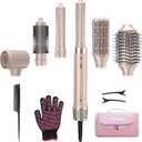 StyleVibe 6-in-1 Air Styler, Hair Dryer & Blow Dryer Brush with Travel Case - Auto Wrap Curls (L/R), Fast Drying, Thermal Round Brush for Smooth Blowouts & Frizz-Free Volume, No Heat Damage