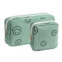 Gardsell Makeup Bag Purse Cosmetics Bags Corduroy Cute Cosmetic Pouch Handbags Purses Makeup Organizer Storage for Women (2 Pack Black)