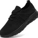 Women Running Shoes Mens Walking Tennis Sport Shoes Women's Gym Sneakers Lightweight Breathable Non Slip Fashion Workout Shoe for Mens Casual Jogging Mesh Sneaker (8.5 Women/7 Men, 8129black)