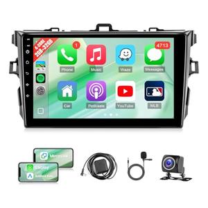 Leadfan Car Radio Stereo for Toyota Corolla 2008 2009 2010 2011 2012 Stereo Wireless CarPlay/Android Auto/Mirrolink 9 inch Touch Screen for Corolla Head Unit/GPS/Bluetooth/FM/AHD Camera/Mic(Fit J.B.L)