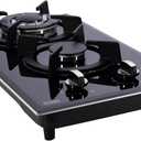 12-inch Gas Cooktop, 2 Burners Built-in Gas Stove Top, Max 12250BTU NG/LPG Convertible Stainless Steel Cooktops, RV, Apartment
