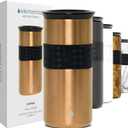 Elemental Artisan Insulated Tumbler, Triple Wall Coffee Travel Mug, Reusable Stainless Steel Coffee Tumbler with Ceramic Lid, Thermal Coffee Cups for Hot (6 Hrs) & Cold (18 Hrs), 16oz - Copper