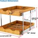 DINDON 2 Tier Pull Out Cabinet Organizer (20" W x 18" D) Double Tier Slide Out Wood Drawer Under Cabinet Storage And Organization