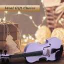 ADM Acoustic Violin for Kids Beginners, 4/4 Full Size Acoustic Violin Fiddle for Teens Students Violin Starter Kit with Hard Case, Shoulder Rest, Bow, Violin Music Stand and Strings,Purple