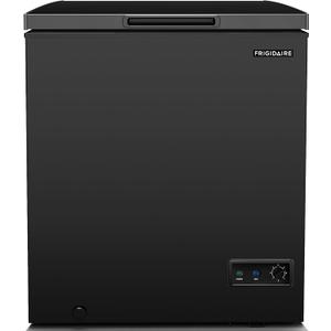 FRIGIDAIRE EFRF5003-BLACK Chest Deep Freezer-Garage-Ready, 5.0 Cu. Ft. Capacity, Black-Adjustable Thermostat-Removable Vinyl Coated Wire Basket-Easy Defrost Drain
