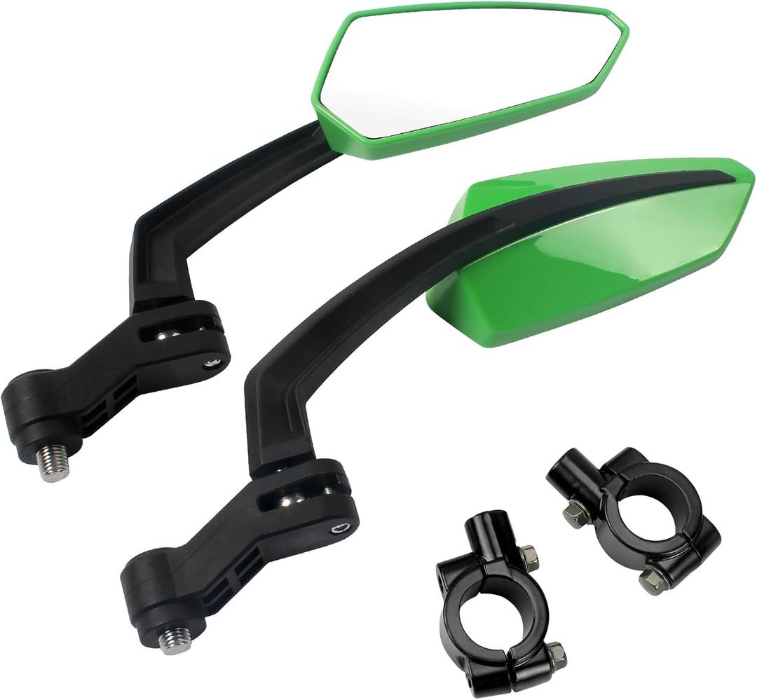 Bike Mirror, Adjustable Bike Mirrors Handlebar Rearview Mirror 360Rotatable Cycling Mirror Wide Angle Safe Shockproof Mirrors, Bicycle Mirrors Handlebar Mount (Green)