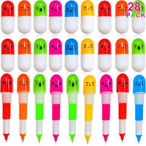 28 Pack Easter Basket Stuffers, Retractable Pens Transform Novelty Pen for Kids Class Prizes Easter Gifts Classroom Exchange Boys Girls Easter Stationery Party Favor Easter Basket Stuffer Fillers