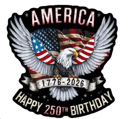 Anniversary Decal, Happy Birthday Eagle Sticker, Waterproof Vinyl Bumper Sticker for Independence Day Celebration, Universal for Car Windows, Refrigerator, Glass