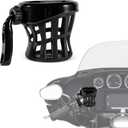 PSLER Motorcycle Drink Cup Holder Handlebar Mount Universal for Dyna Fat Bob Touring Road Glide Street Electra Glide Softail 1996-up Goldwing GL1800 2018-up