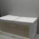 livinbox 45L Stackable Foldable Bins for Storage, Collapsible Storage Bins w/lids Side-Open Door, Home Office Bedroom Living Room Comic Books, White, FB-6432S-WT