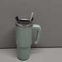 B-Well 40-Ounce Stainless Steel Mug with Straw, Light Green
