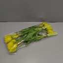 DUYONE 15pcs Artificial Tulips Flowers, Soft Touch Latex Bouquet, Fake Tulips for Office Wedding Party Home Kitchen Garden Decoration (15pcs Yellow (No Vase))