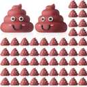 50 Pcs Mini Poop Figures Small Poop Figurines Poo Toys Fake Poop Classic Brown Poop Rubber Poop for Prank Hide Seek Goodie Bags Piata Stuffers Party Supplies Gifts Easter Egg Fillers
