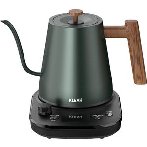 KLEAH Gooseneck Electric Kettle with Temperature Control - 0.8L Automatic Shut Off Tea & Coffee Kettle, Hot Water Boiler Pour Over Coffee Kettle, 1200W Quick Heating Keep Warm, Green