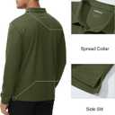 MAGCOMSEN Men's Polo Shirts with Pocket Long Sleeve Golf Quick Dry Shirts Performance Athletic Work Casual Collared Shirt (Green, XXL)