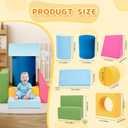 Toddler Climbing Toys Indoor, 7-Piece Colourful Foam Climbing Blocks, Soft Play Climbing for Toddlers, Modular Crawling & Sliding Play Set for Toddlers 1-3 Years Old, Medium, Small