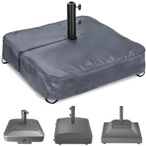 Rileytee Patio Umbrella Base Cover,Outdoor Heavy Duty 600D Waterproof Anti-UV Square Umbrella Stand Base Covers (25"L x 25"W x 7"H-Grey)