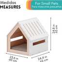 POLIPETS Big House for Pets, Wooden House for Pets for Interiors, Resistant Wood with Cushion for Dog Included, Minimalist, Elegant and Resistant, 24x25x24.5 in, Matte White