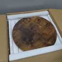 Masupu Round Side Table, Small End Table for Small Spaces, Pedestal Drink Table with Solid Wood Leg for Living Room, Bedroom, Corners(Rustic Brown)