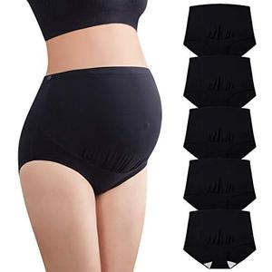 Mama Cotton Women's Over The Bump Maternity Panties High Waist Full Coverage Pregnancy Underwear Multi-Pack (XXL)