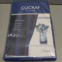 CUCRAF Linen 100% Blackout Curtains 90 Inch Length 2 Panels Set, Back Tab and Rod Pocket Curtain for Living Room Bedroom, Room Darkening Window Drapes Thermal Insulated, (52x90 inch, Navy Blue)