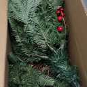 Amaoasis 3ft Pre-Lit Artificial Christmas Tree with 70 LED Lights Mini Xmas Trees, Cement Burlap Base Basin, for Home Tabletop, Green