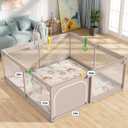 Mloong Baby Playpen with Mat, 59x59 Inches Extra Large Playpen for Babies and Toddlers, Indoor & Outdoor Activity Center, Safety Baby Fence