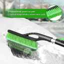 HEEYA Ice Scraper and Brush for Car, Extendable Snow Brush and Ice Scraper for Car Windshield Window, Car Snow Scraper and Brush with Foam Grip for SUV Truck Automobile Vehicle - Green