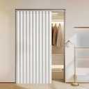 MIULEE Accordion Folding Door Curtains for Doorways, Laundry Room Curtains for Doorway, Room Divider for Open Closet and Bedroom, White, W52 x L78 inches, 1 Panel