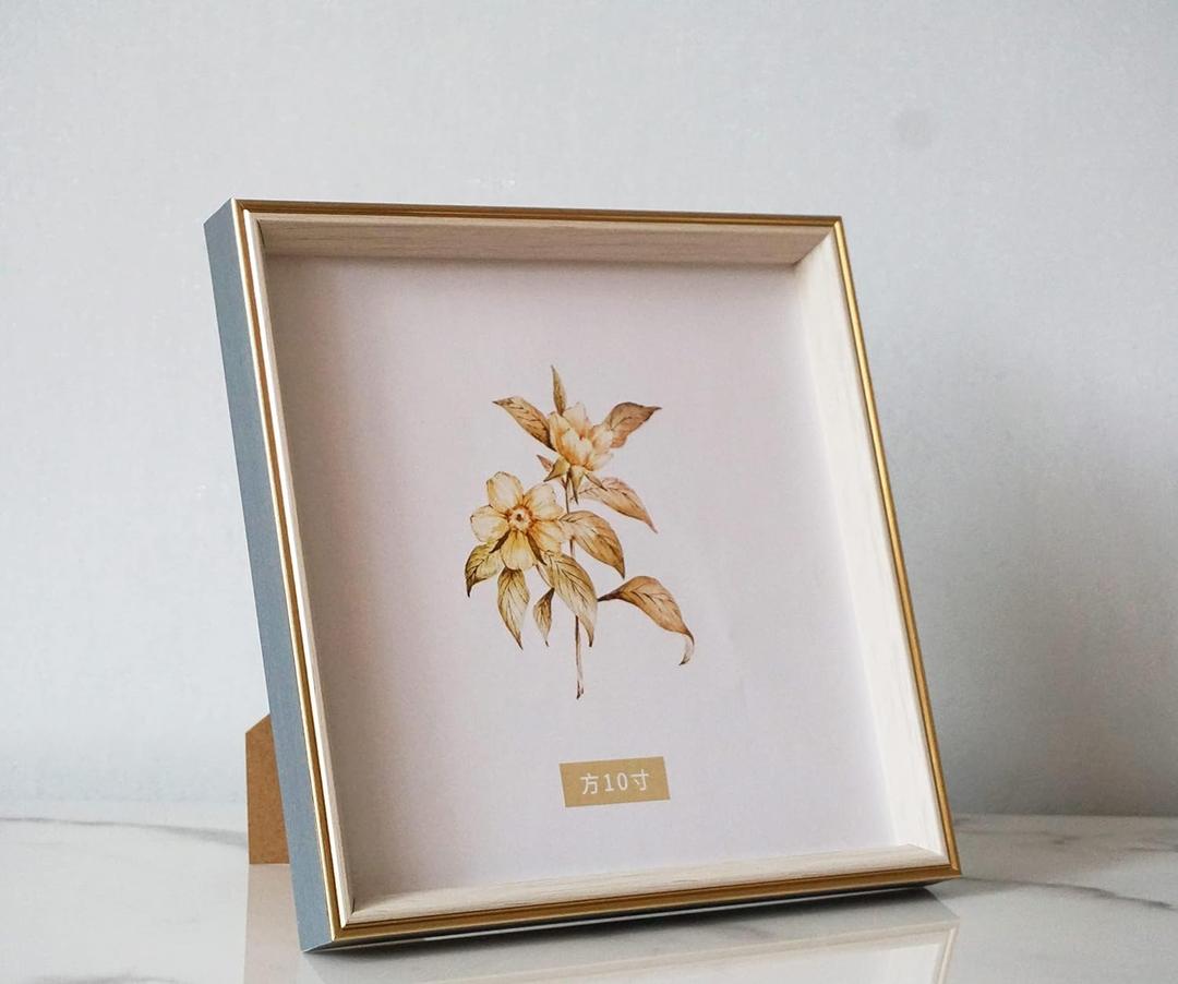 10x10 Blue Beige Square Picture Frame, 10x10 Resin Photo Frame, Wall and Desktop Display Picture Frame, Plexiglass