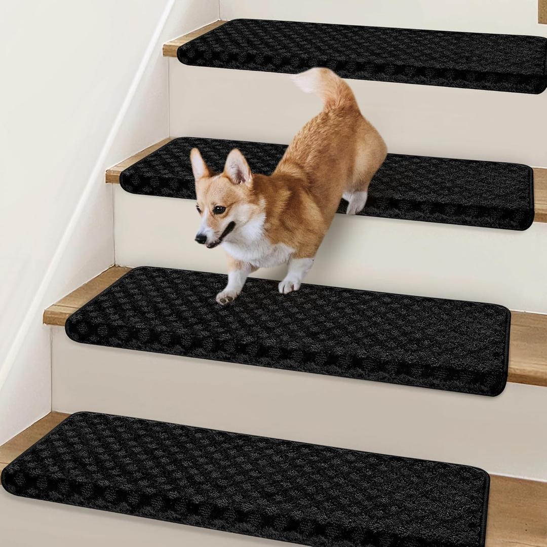 Bullnose Carpet Stair Treads for Wooden Steps Indoor 9.5" x 30"