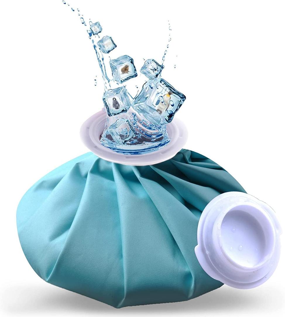 Ice Pack for Injuries Reusable, Ice Bag Reusable 9" Hot Water Bag for Hot & Cold Therapy, No-Leak Elastic Ice Bag for Pain Relief, Menstruation Pain Injuries Muscle Strains