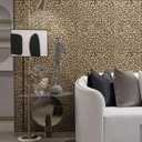 JiffDiff Leopard Print Peel and Stick Wallpaper, Waterproof Removable Self Adhesive Textured Wall Paper, Yellow Unique Funky Cheetah Contact Paper for Bedroom and Bathroom 120"X17.3"(14.4 sq. ft) (Black/Gold)