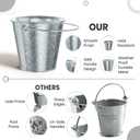 Colorlaza Small Metal Buckets with Handle 6 Pcs Galvanized Bucket Leak Proof & Rust Resistant 20 fl oz Capacity - Best for Party Dcor, Organizing & Decorating Classrooms (Silver, Small 4.3" Top)