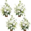 Ling's moment 17.5" Tall Free Standing Artificial Flowers Arrangements 4 pcs Fall Wedding Aisle Runner Chair Decorations Lily of The Valley Ceremony Reception Rose Floral Party Outdoor Centerpieces