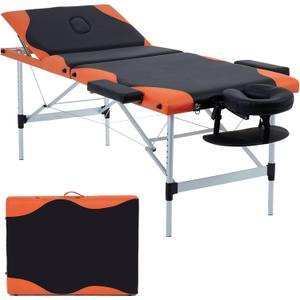 BestMassage Aluminium Massage Bed Portable Massage Table 28 inche Wide Lash Bed Heigh Adjustable 3 Folding Spa Table with Non-Woven Bag for Spa Footmassage Facial CareSpa Tattoo (3 Fold 28"wide)