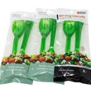 Green Plastic Serving Utensils - (Set of 4) - Durable and Reusable Flatware for Everyday Use, Formal Dining, and Special Occasions