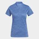 Adidas Womens Jacquard Golf Polo Shirt (Medium, Blue Fusion)