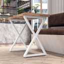 DR.IRON Metal White Table Legs 28''H, Heavy Duty Desk Legs for Dinning Table, Coffee Table, Kitchen Table (Without Boards), Set of 2